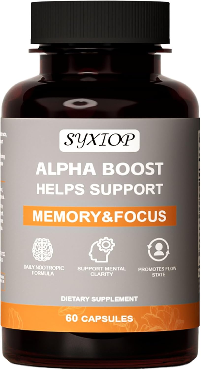 Enhance Focus and Memory with SyXIOP Alpha Boost Capsules - Vitamin B6, L-Tyrosine, L-Theanine, and More