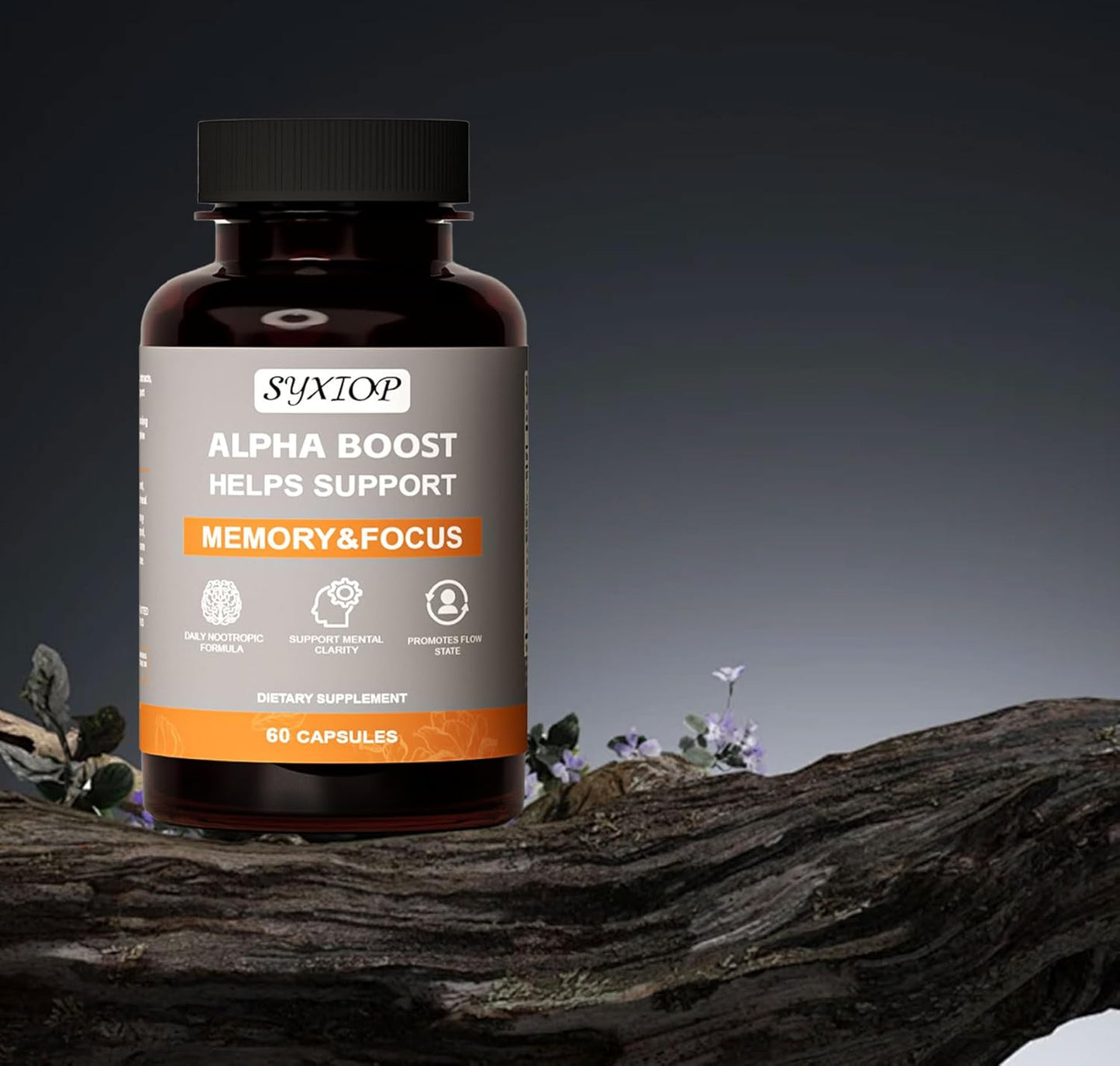 Enhance Focus and Memory with SyXIOP Alpha Boost Capsules - Vitamin B6, L-Tyrosine, L-Theanine, and More