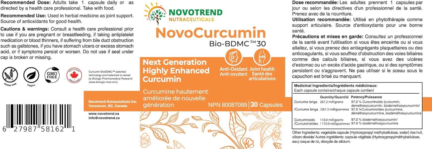 Enhanced Curcumin Supplement with BioBDMC30 - 30 Capsules for Maximum Benefits
