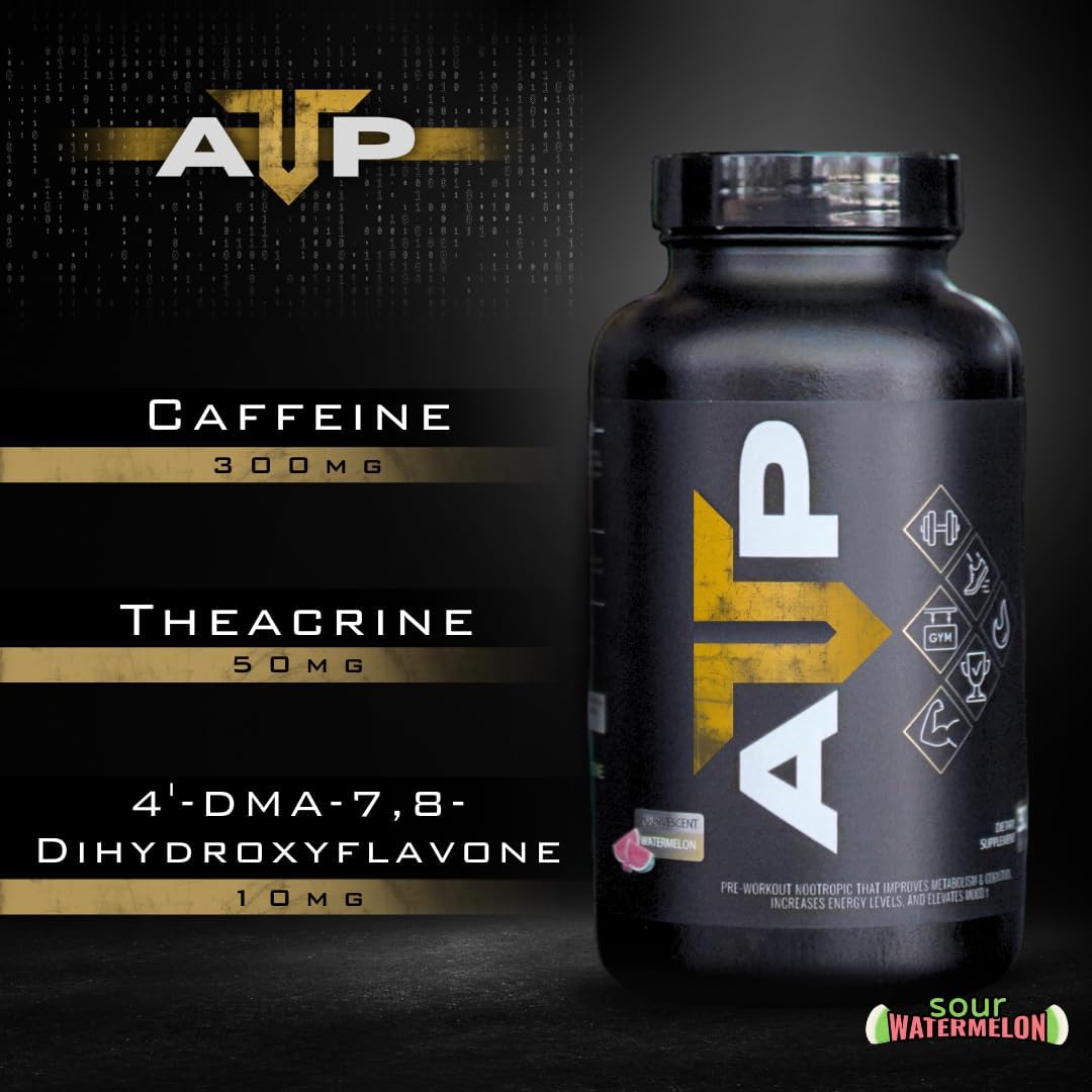 Enhanced Focus and Endurance with Troponin Nutrition ATP Energy Supplement | Includes Theacrine, Caffeine Anhydrous, Potassium, & More | Pre-Workout Boost