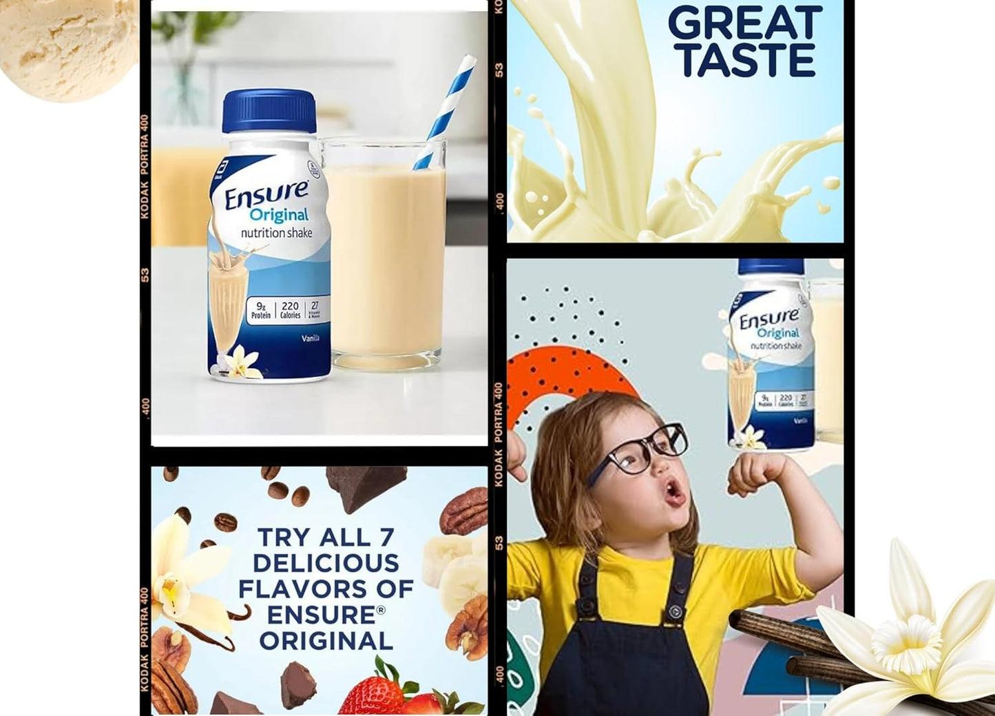 Ensure Original Nutrition Shakes Variety Pack - 6 Pack of Milk Chocolate, Vanilla, and Strawberry Flavors with Essential Vitamins and Minerals