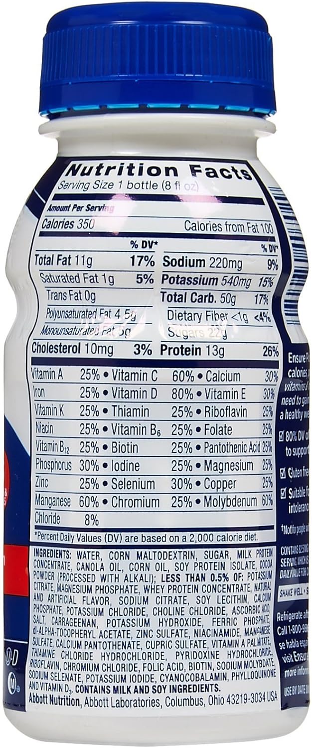 Ensure Plus Milk Chocolate Nutrition Shake Bottles - 8 oz, Pack of 6