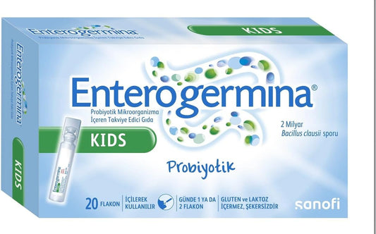 Enterogermina KIDS - Bacillus Clausii Probiotic 2 Billion CFU/5mL for Kids - Pack of 20 Vials