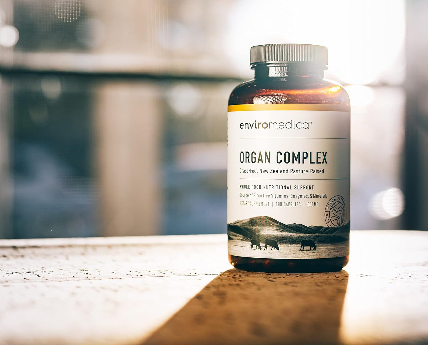 Enviromedica Grass-Fed Organ Complex: Freeze-Dried Beef Liver, Kidney, Heart, and Pancreas - 180 Capsules