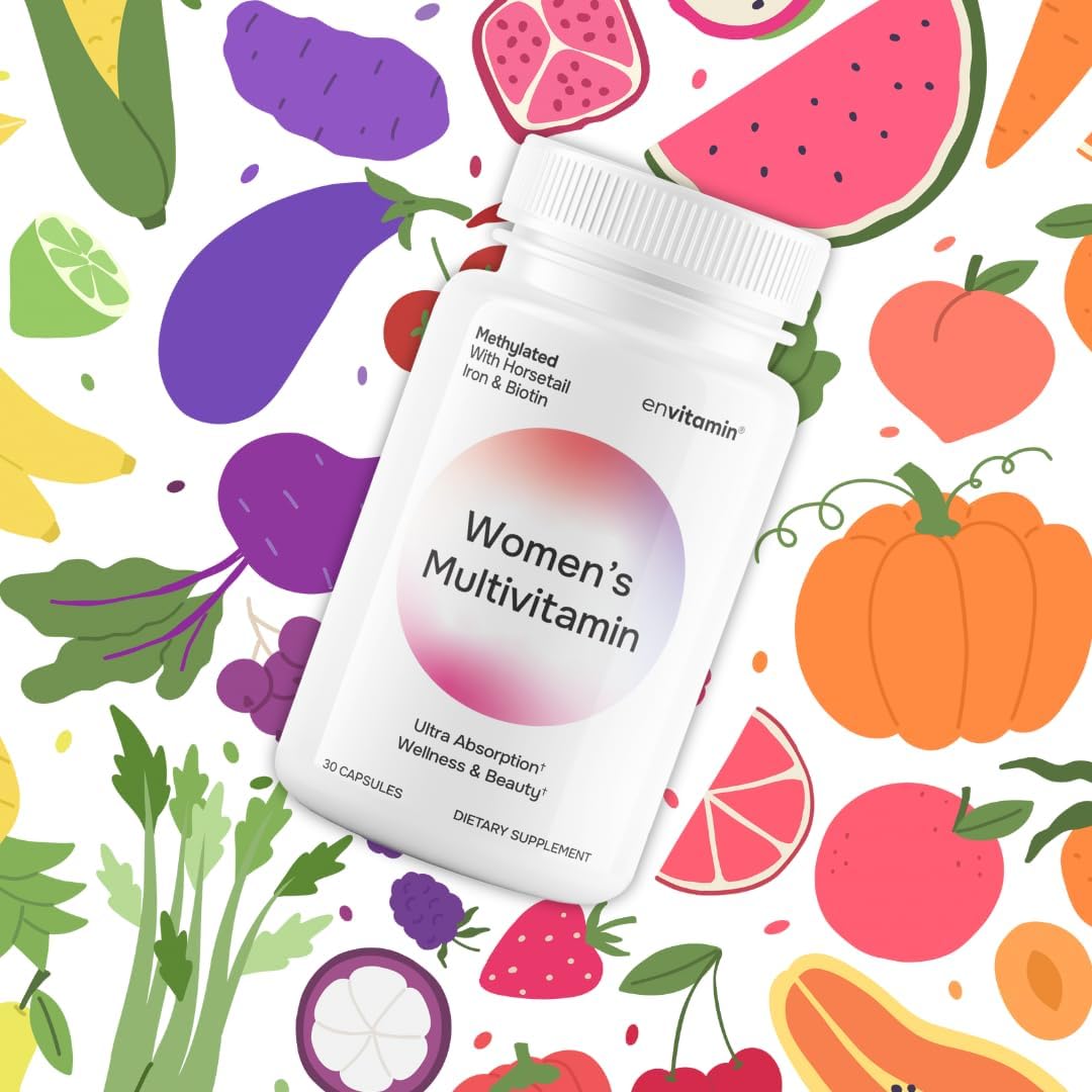 envitamin Women's Methylated Multivitamin with Horsetail, Iron, Biotin, and L Methylfolate for Enhanced Absorption