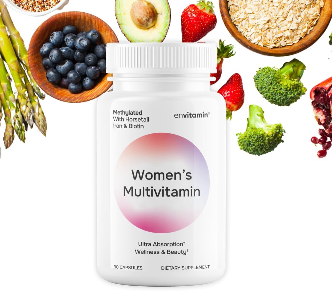 envitamin Women's Methylated Multivitamin with Horsetail, Iron, Biotin, and L Methylfolate for Enhanced Absorption