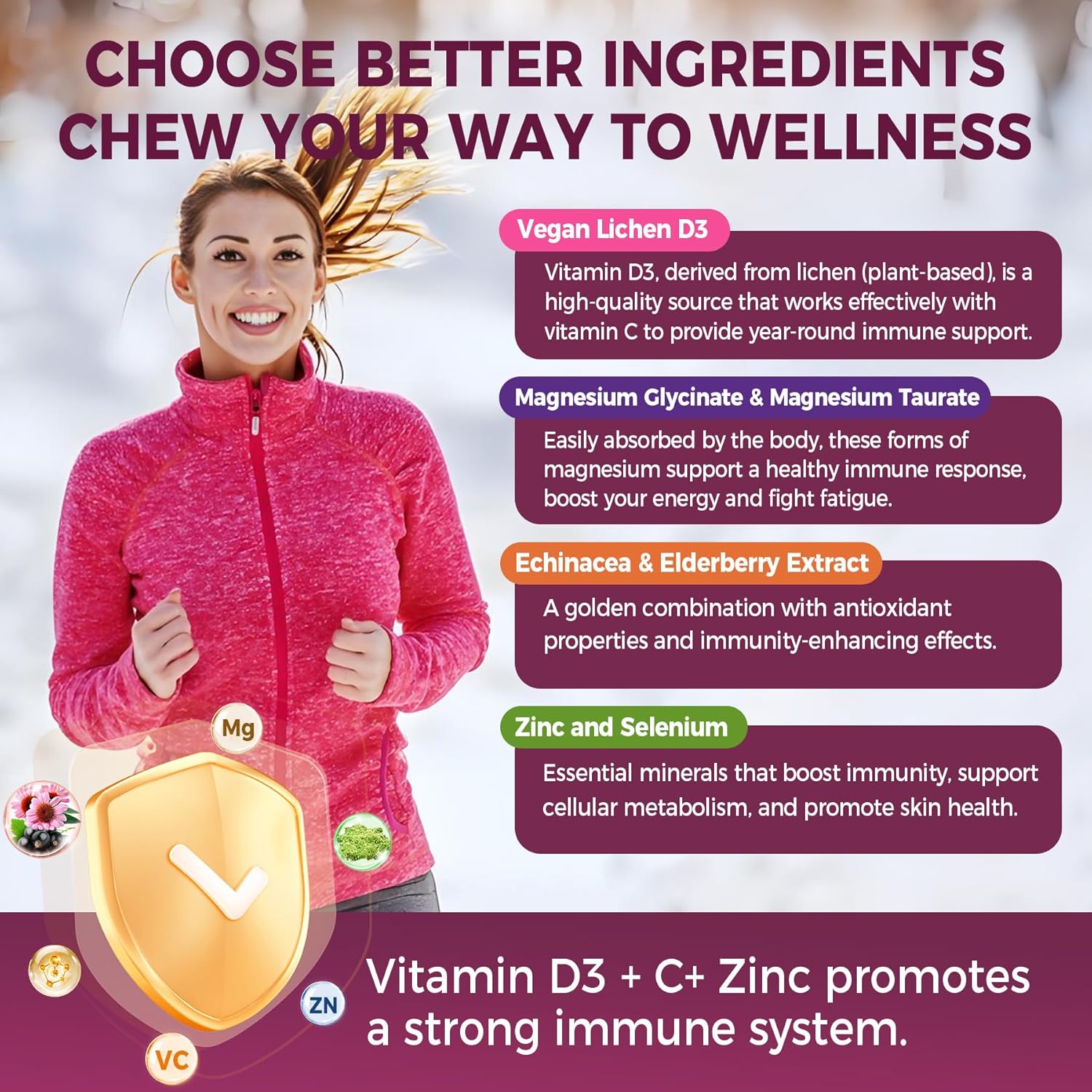 ENVYCURE Immune Boosting Multivitamin Gummies with Elderberry, Echinacea, Turmeric, Vitamin C, D3, E, Zinc, Selenium, Magnesium - 2 Pack, Supports Immune Health & Strong Bones