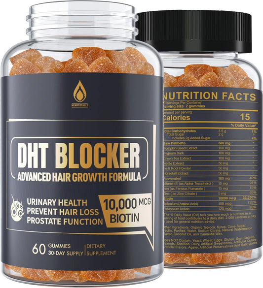 EnvyDeal DHT Blocker Gummies Hair Growth Supplement with Saw Palmetto & Biotin - Prevent Hair Loss, Balance Hormones, Potent Blend for Men & Women