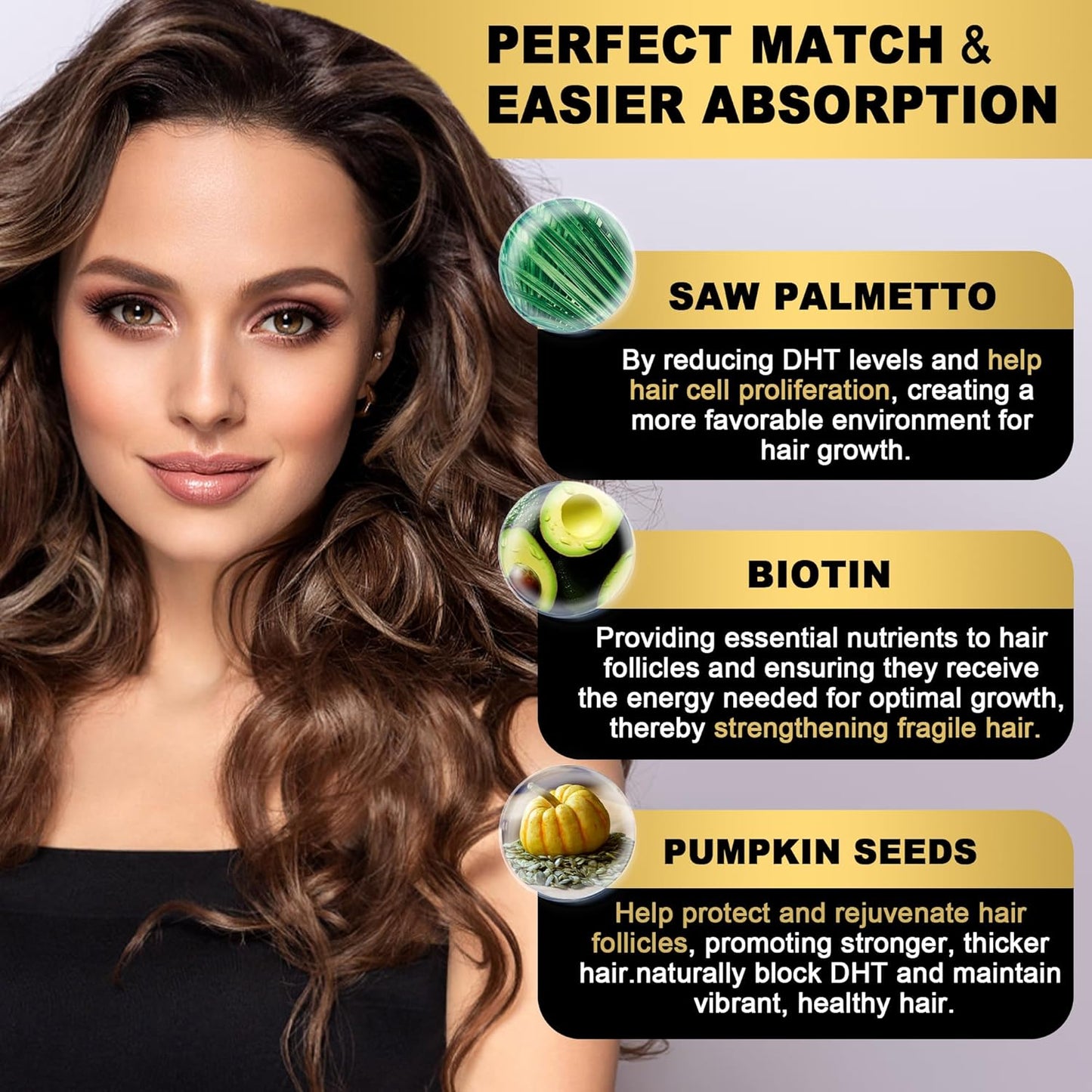 EnvyDeal DHT Blocker Gummies Hair Growth Supplement with Saw Palmetto & Biotin - Prevent Hair Loss, Balance Hormones, Potent Blend for Men & Women