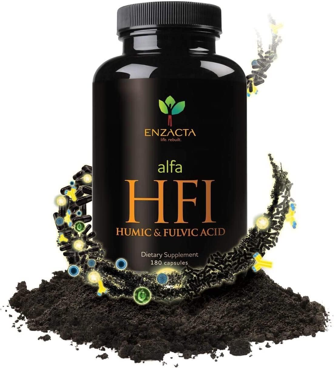Enzacta Alfa HFI Humic and Fulvic Acid Capsules - 180 Count Bottle