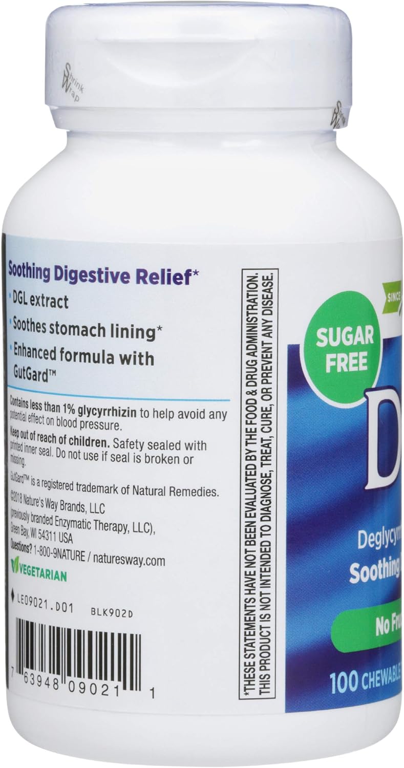 Enzymatic Therapy DGL 100 Chewable Tablets - Fructose-Free Formula - 1 Pack