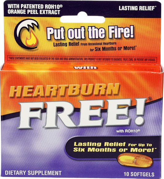Enzymatic Therapy Heartburn Free with ROH10 Softgels - 10 Count Bottle
