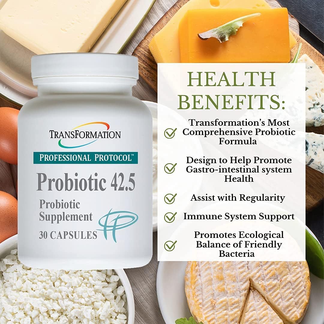 Enzyme Probiotic 42.5 Supplement for Healthy Intestinal Balance and Immune Support, 30 Capsules