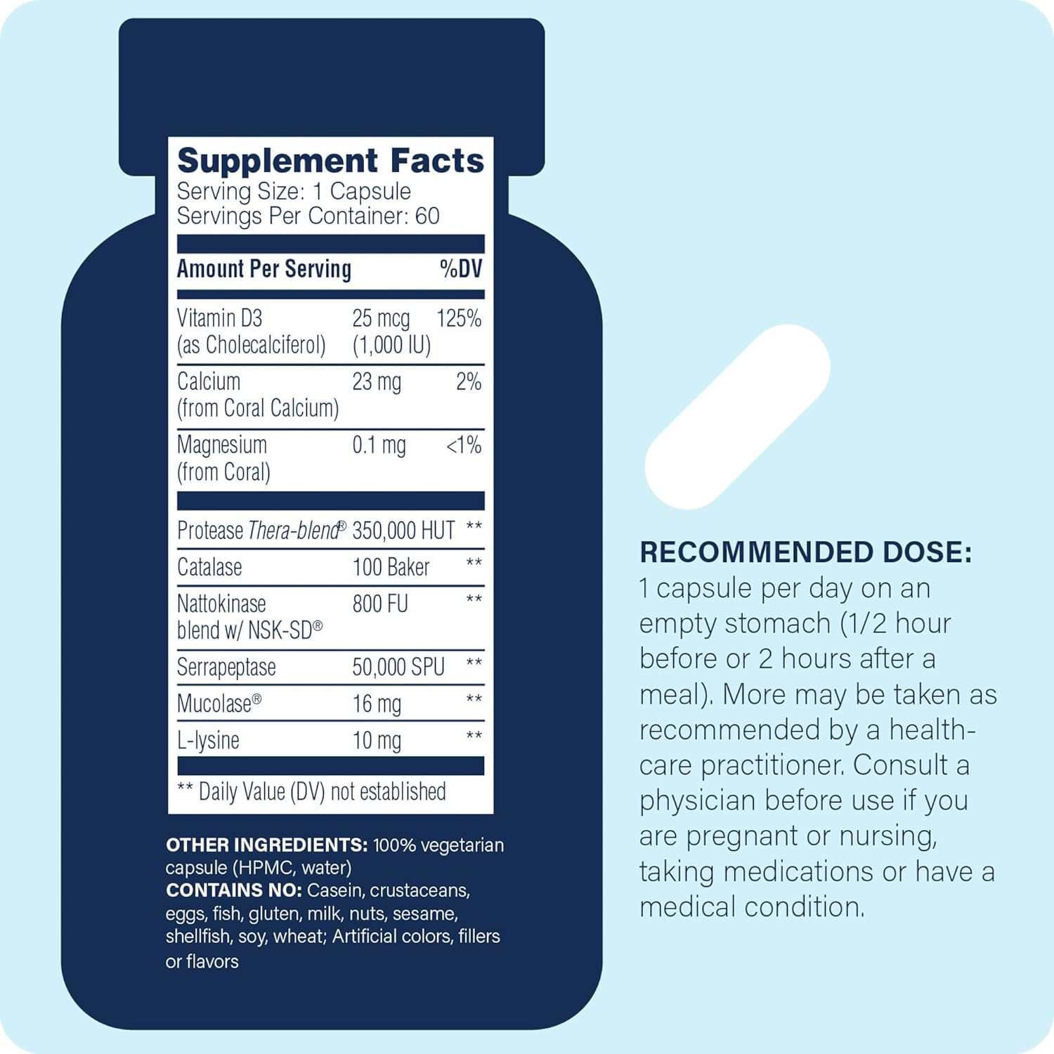 Enzyme Science Enzyme Defense Pro Capsules with Vitamin D3 and L-Lysine for Immunity Support