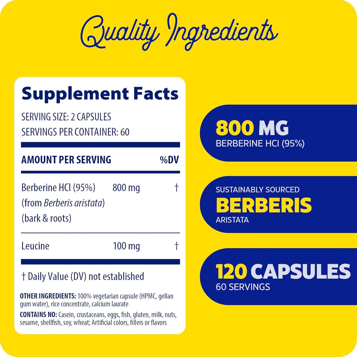 Enzymedica Berberine Supplement 800mg - 120 Capsules