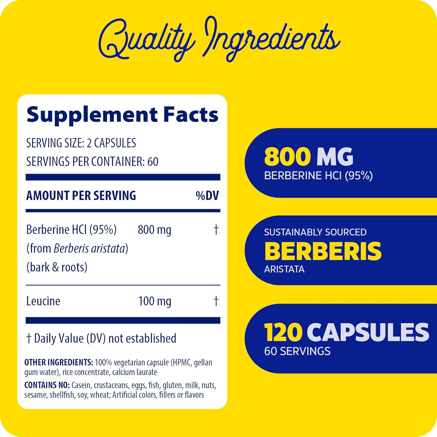 Enzymedica Berberine Supplement 800mg - 120 Capsules