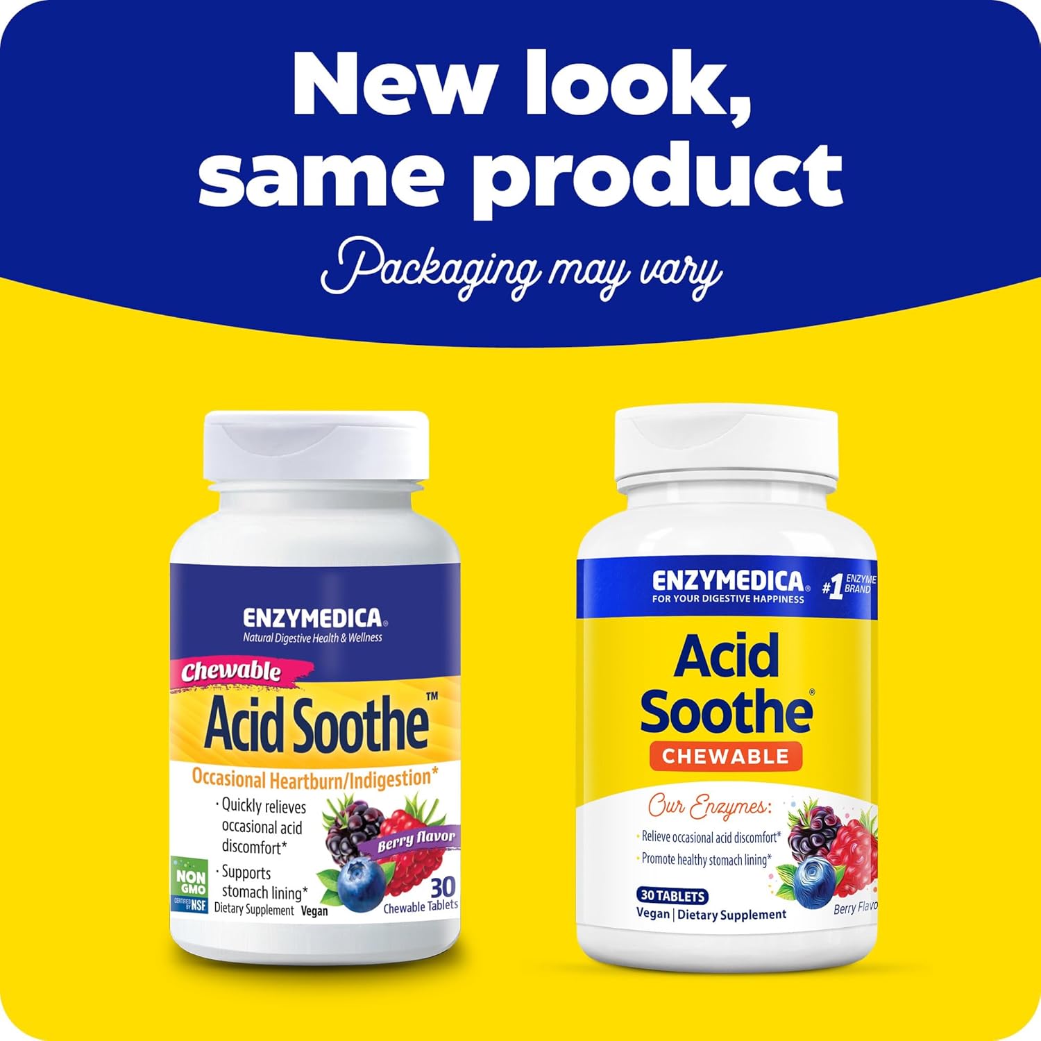 Enzymedica Chewable Acid Soothe Tablets for Occasional Heartburn Relief - 30 Count