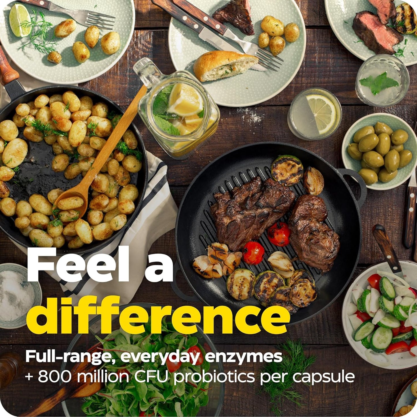 Enzymedica Digest Complete + Probiotics: Gentle Enzymes with 400 Million CFU, 30 Capsules