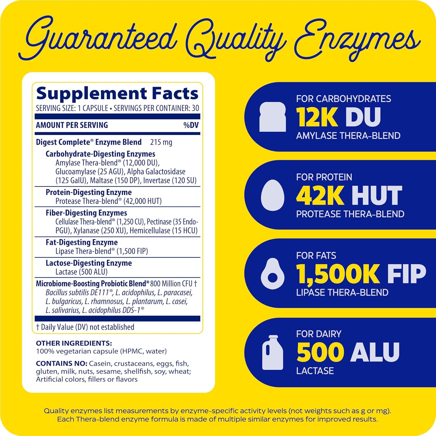 Enzymedica Digest Complete + Probiotics: Gentle Enzymes with 400 Million CFU, 30 Capsules