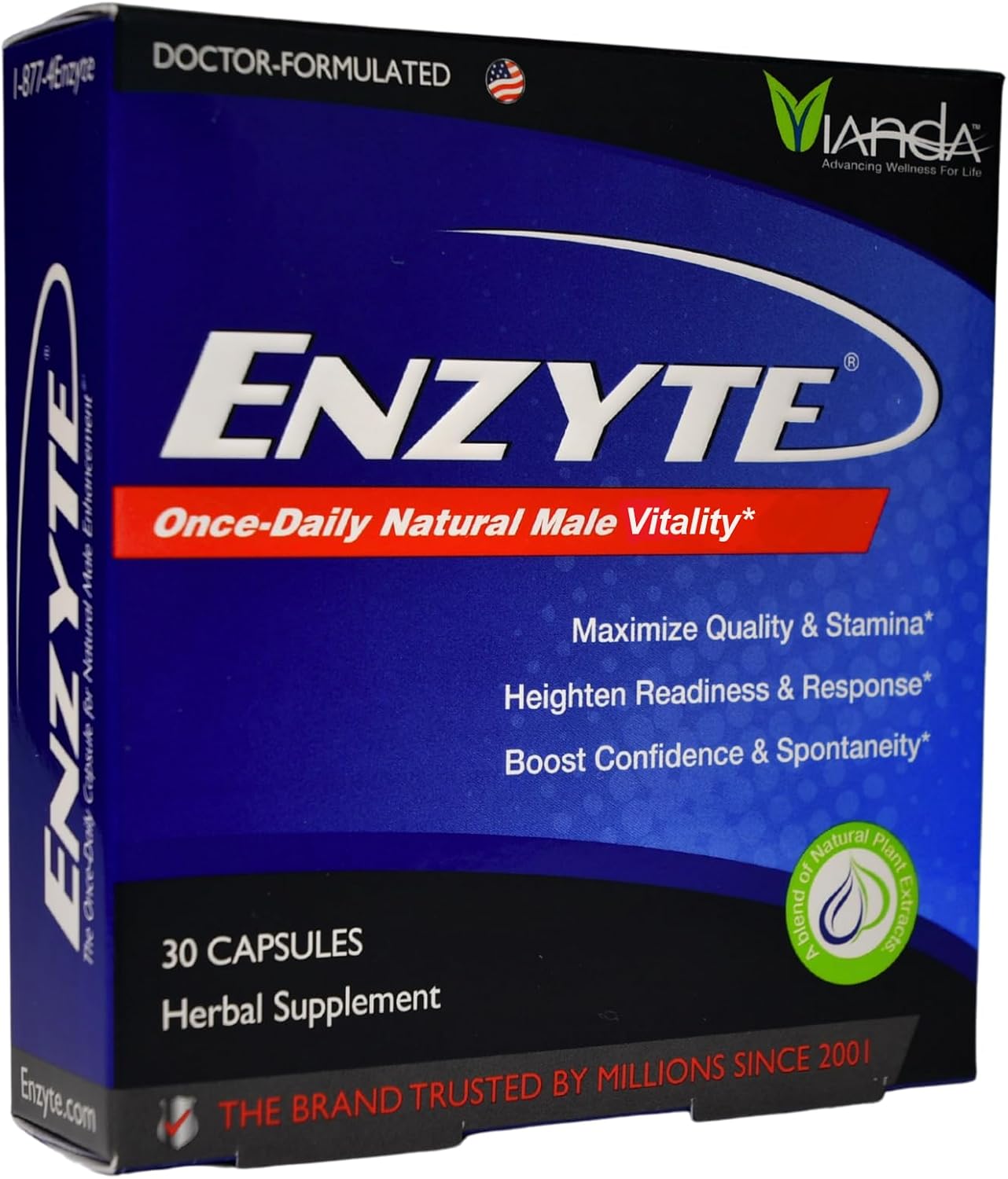 Enzyte MRC Male Vitality Support Supplement with Asian Ginseng, Ginkgo Biloba, Grape Seed - 30 Capsules