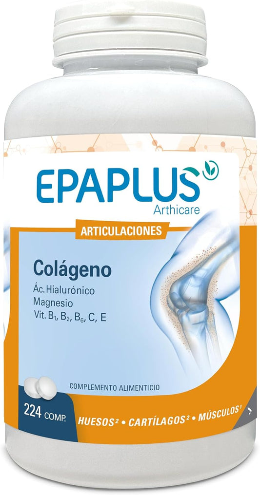 EpaPlus ARTHICARE Collagen, Hyaluronic Acid, Magnesium, and Vitamins - Supports Bone and Muscle Health, Reduces Tiredness and Fatigue - 224 Tablets