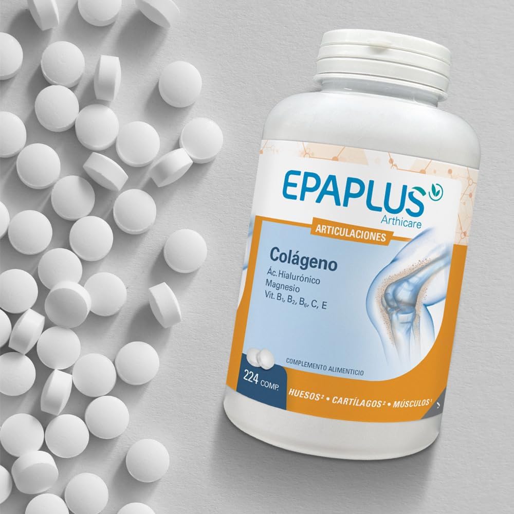 EpaPlus ARTHICARE Collagen, Hyaluronic Acid, Magnesium, and Vitamins - Supports Bone and Muscle Health, Reduces Tiredness and Fatigue - 224 Tablets