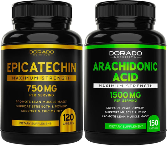 Epicatechin Extract 750mg and Arachidonic Acid 1500mg Supplements - 120 Capsules & 150 Capsules
