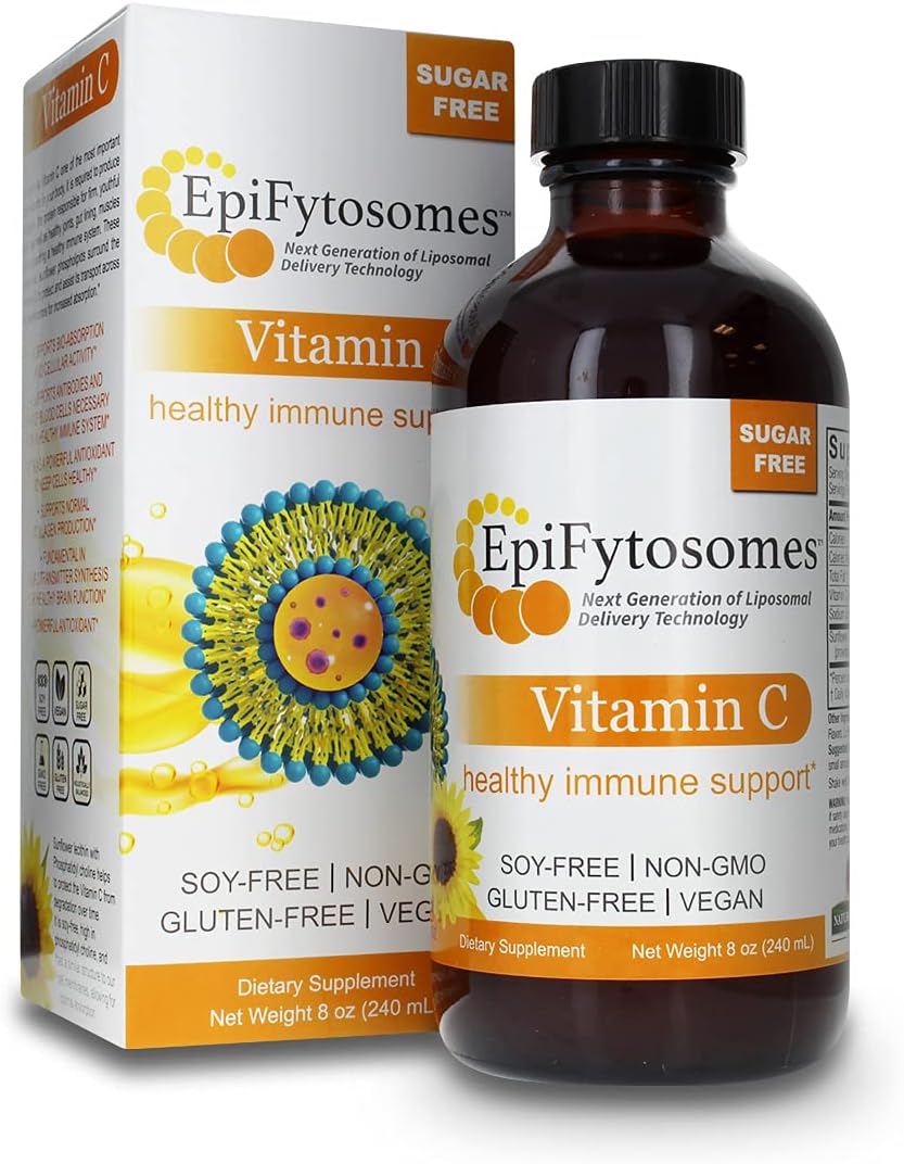EpiFytosomes Liposomal Vitamin C 1,000mg - Vegan Dietary Supplement for Immune Support - Non GMO, Soy & Gluten Free - 40 Servings