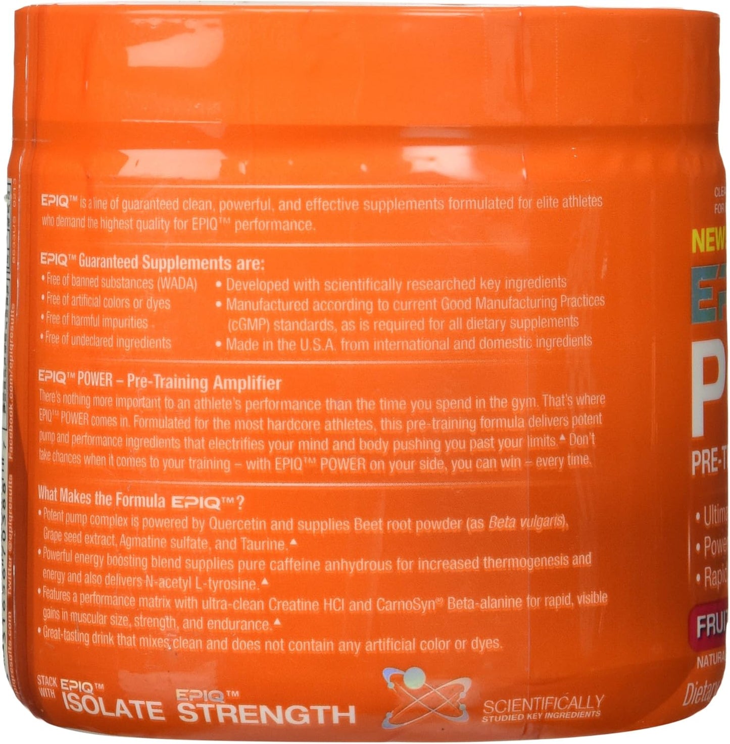EPIQ Power Pre-Training Amplifier - Fruit Punch Flavor, 40 Servings, 280g