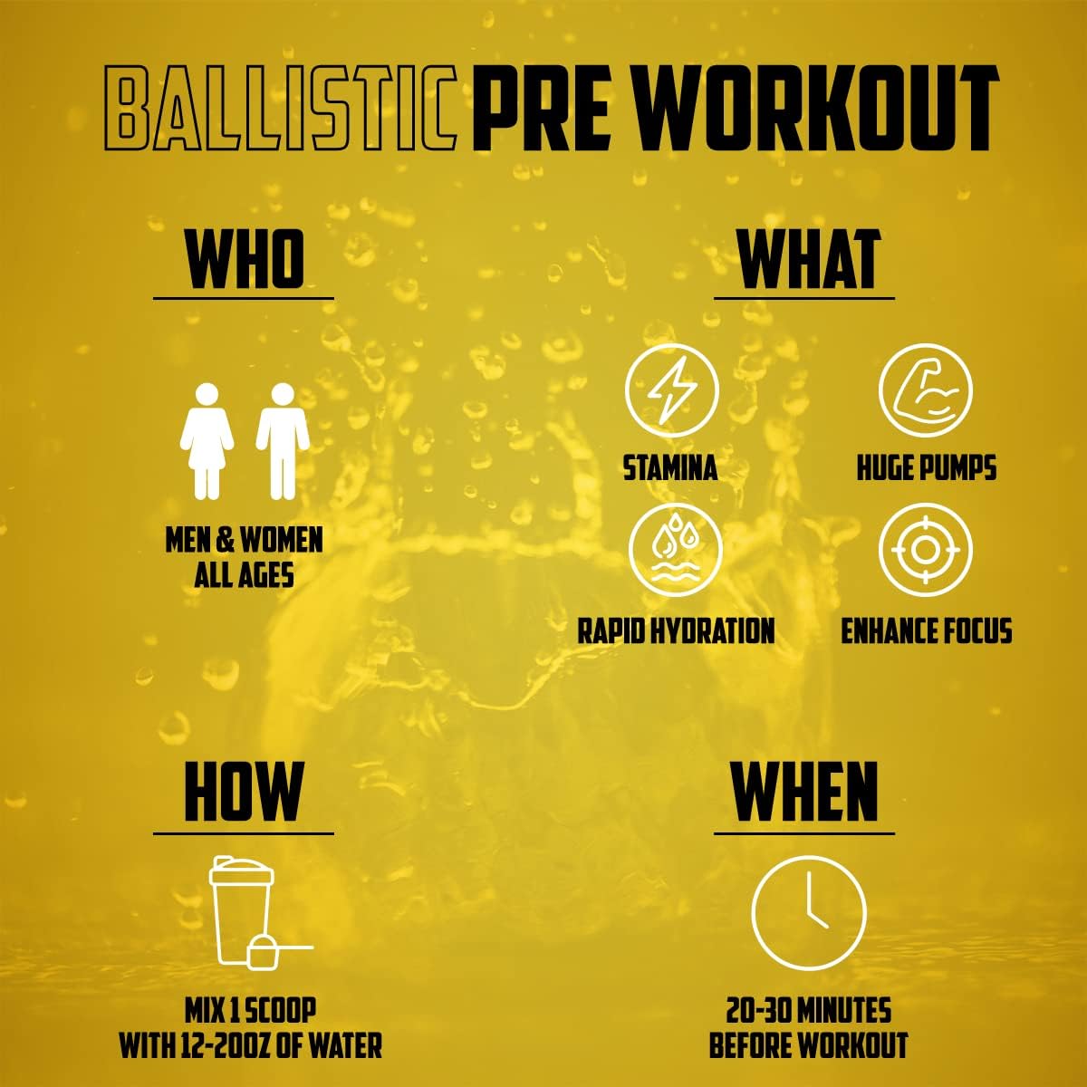 EPN Supplements BALLISTIC Pre Workout Powder with Nitric Oxide Booster, Electrolytes, Caffeine & Nootropics - Rocket Pop Flavor