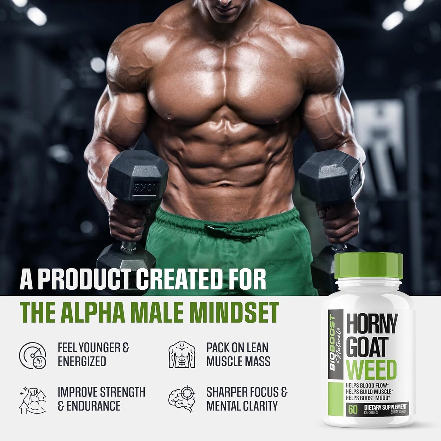 EPN Supplements BioBoost | 9-in-1 Fast-Acting Horny Goat Weed Pills for Men | Extreme Blood-Flow Support, Stamina, Performance | 60 Pills, 9 Research-Backed Ingredients