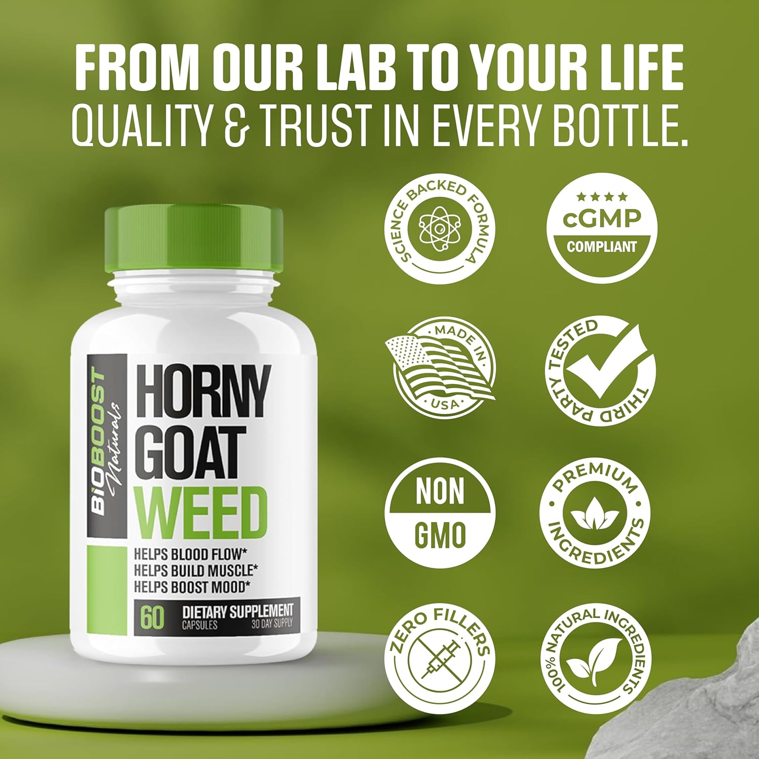 EPN Supplements BioBoost | 9-in-1 Fast-Acting Horny Goat Weed Pills for Men | Extreme Blood-Flow Support, Stamina, Performance | 60 Pills, 9 Research-Backed Ingredients