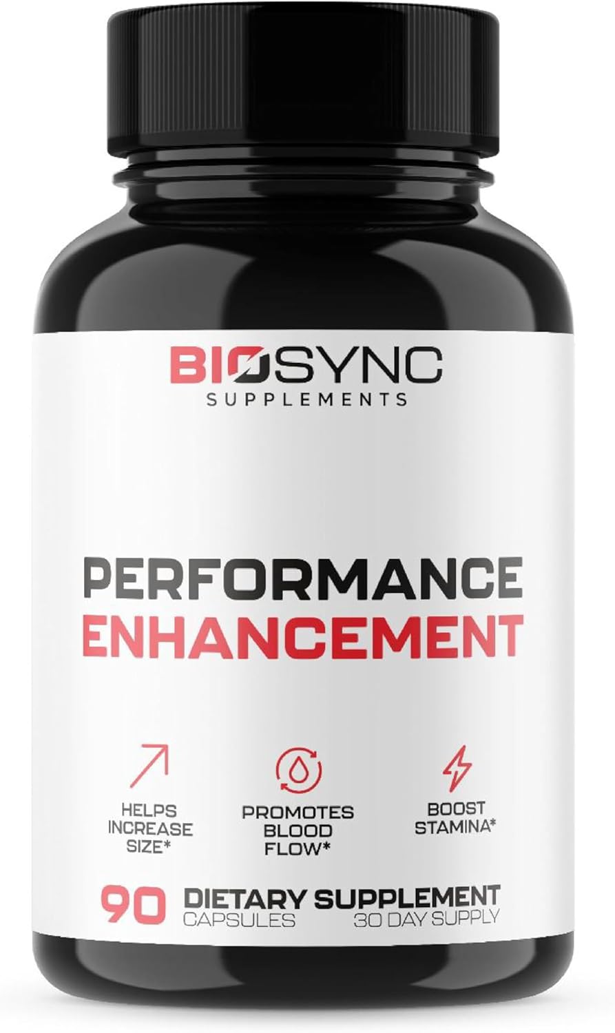 EPN Supplements BioSync: Maximum Strength Blood Flow Pills for Men | Enlargement Pills for Size, Girth, Performance, Energy & Stamina | 9 Powerful Ingredients | 3rd Party Tested - 90 Capsules