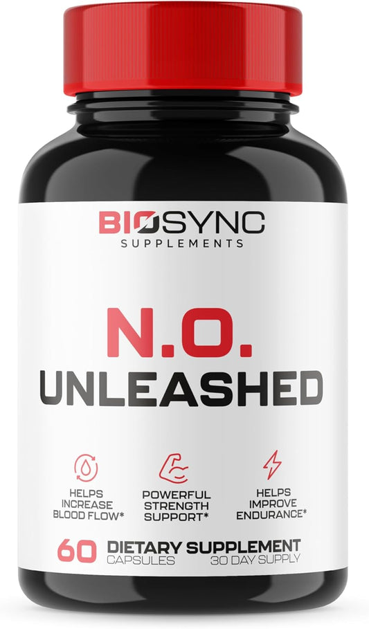 EPN Supplements BioSync Nitric Oxide Booster Capsules for Men - L Citrulline, L Arginine, Beta Alanine + More Ingredients for Blood Flow & Strength