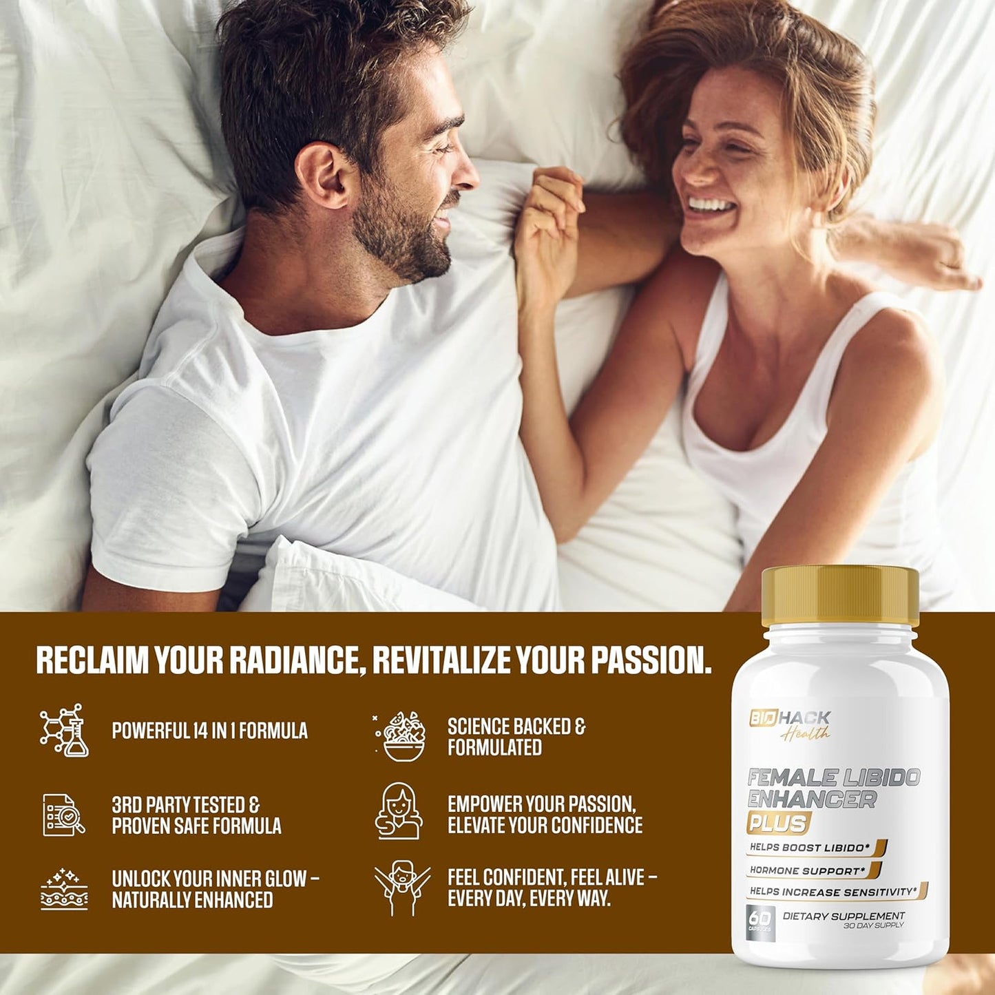 EPN Supplements BioTruth Health Women's Libido Booster | Maximum Strength Aphrodisiac | Boost Desire, Energy, Blood Flow | Maca Root, Longjack + 12 Ingredients | 3rd Party Tested - 60 Capsules