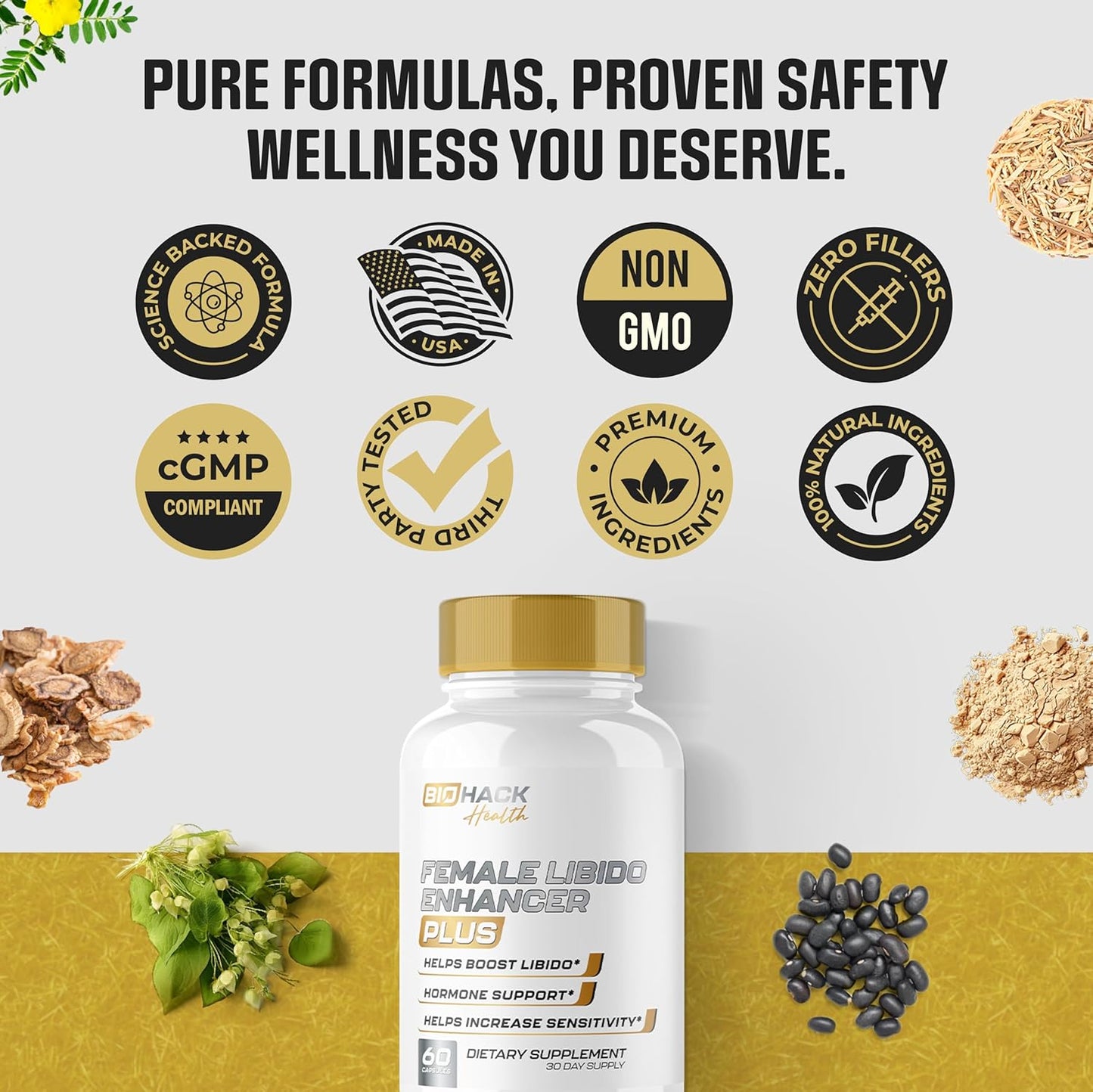 EPN Supplements BioTruth Health Women's Libido Booster | Maximum Strength Aphrodisiac | Boost Desire, Energy, Blood Flow | Maca Root, Longjack + 12 Ingredients | 3rd Party Tested - 60 Capsules
