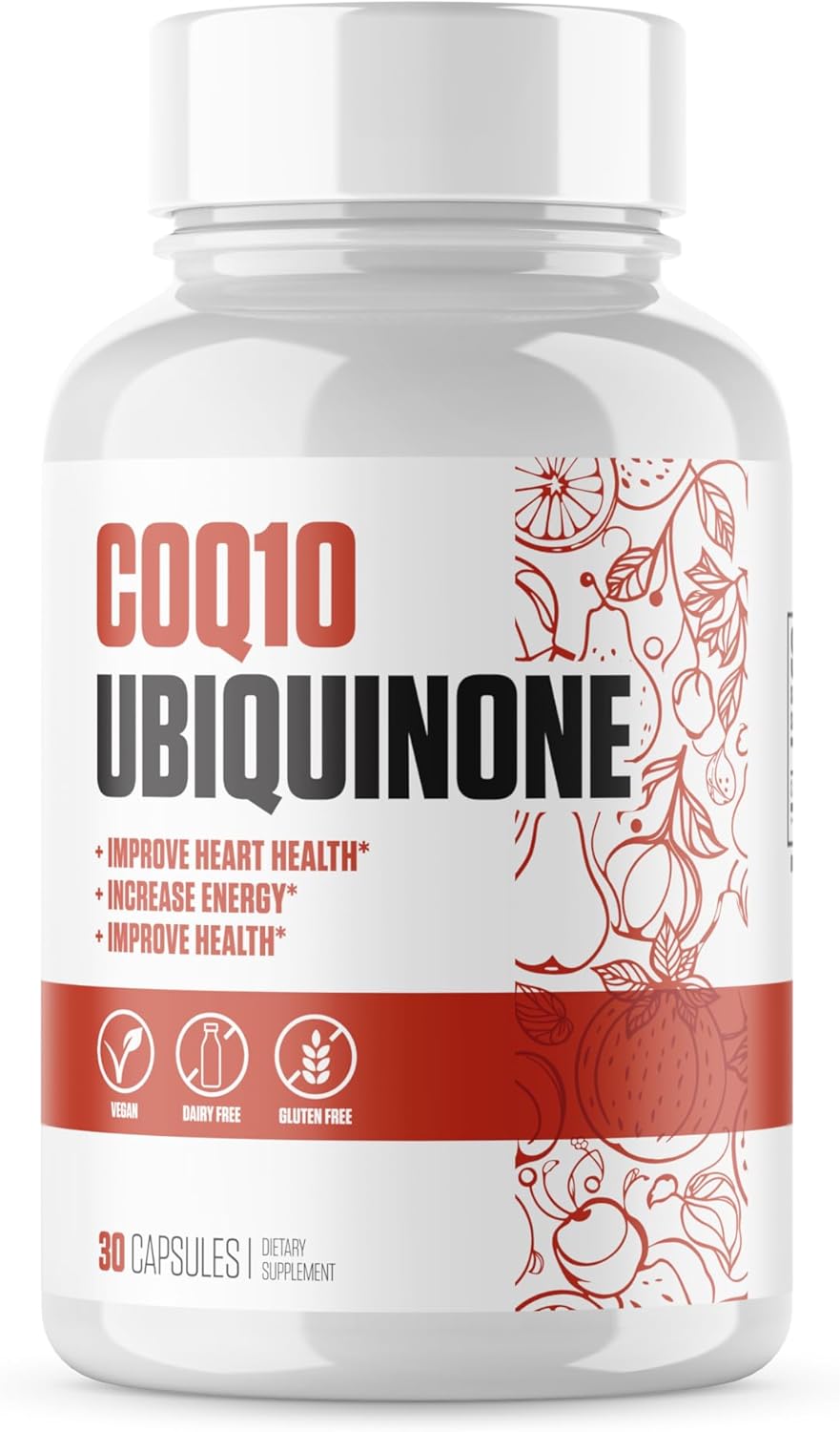 EPN Supplements CoQ10 Ubiquinone | Best CoQ10 Supplement for Heart Health, Energy Boost & Overall Wellness | Vegan, Dairy-Free, Keto, Gluten-Free - 30 Capsules
