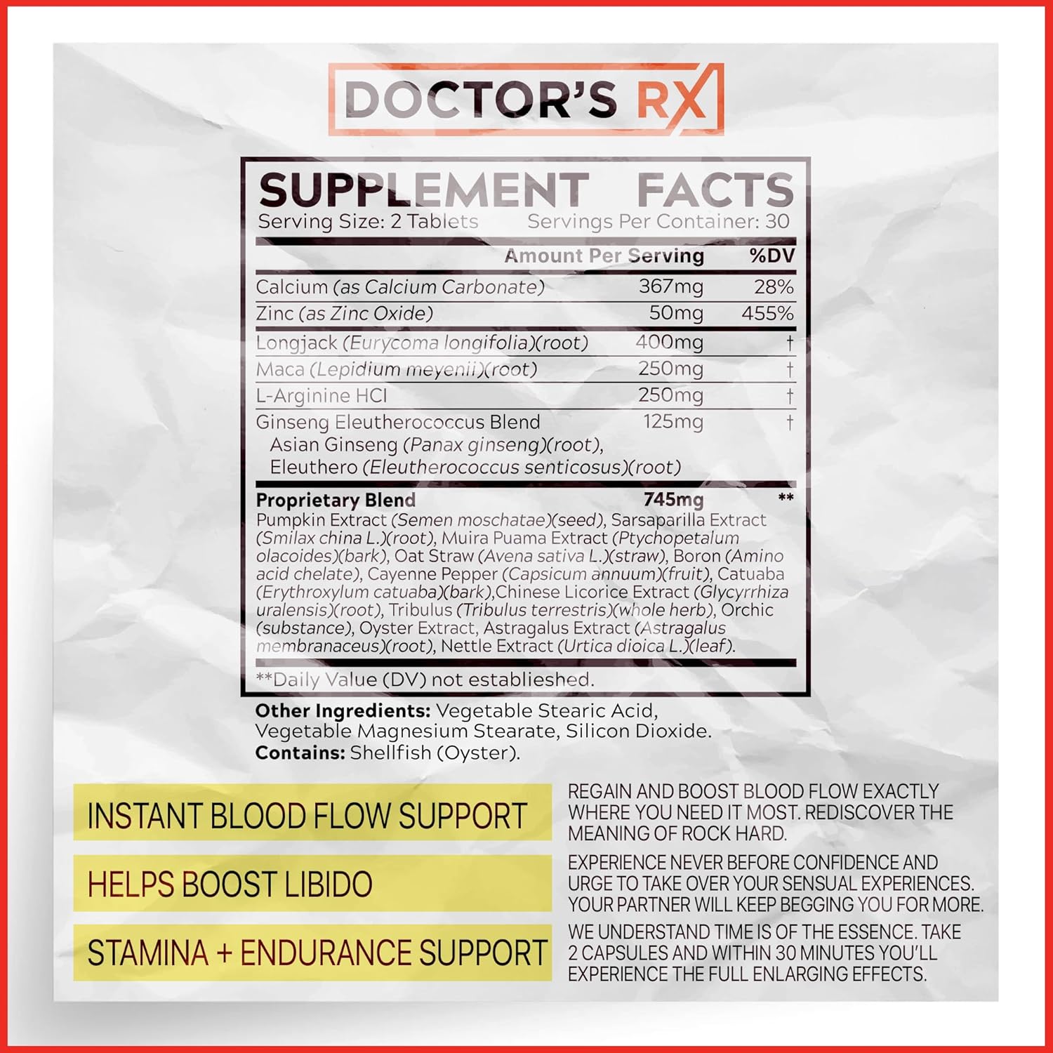 EPN Supplements Doctor's Recommended Fast-Acting ED Pills for Men - #1 Male Enhancement Support with 19 Ingredients for Stronger Hard-On's - 60 Pills