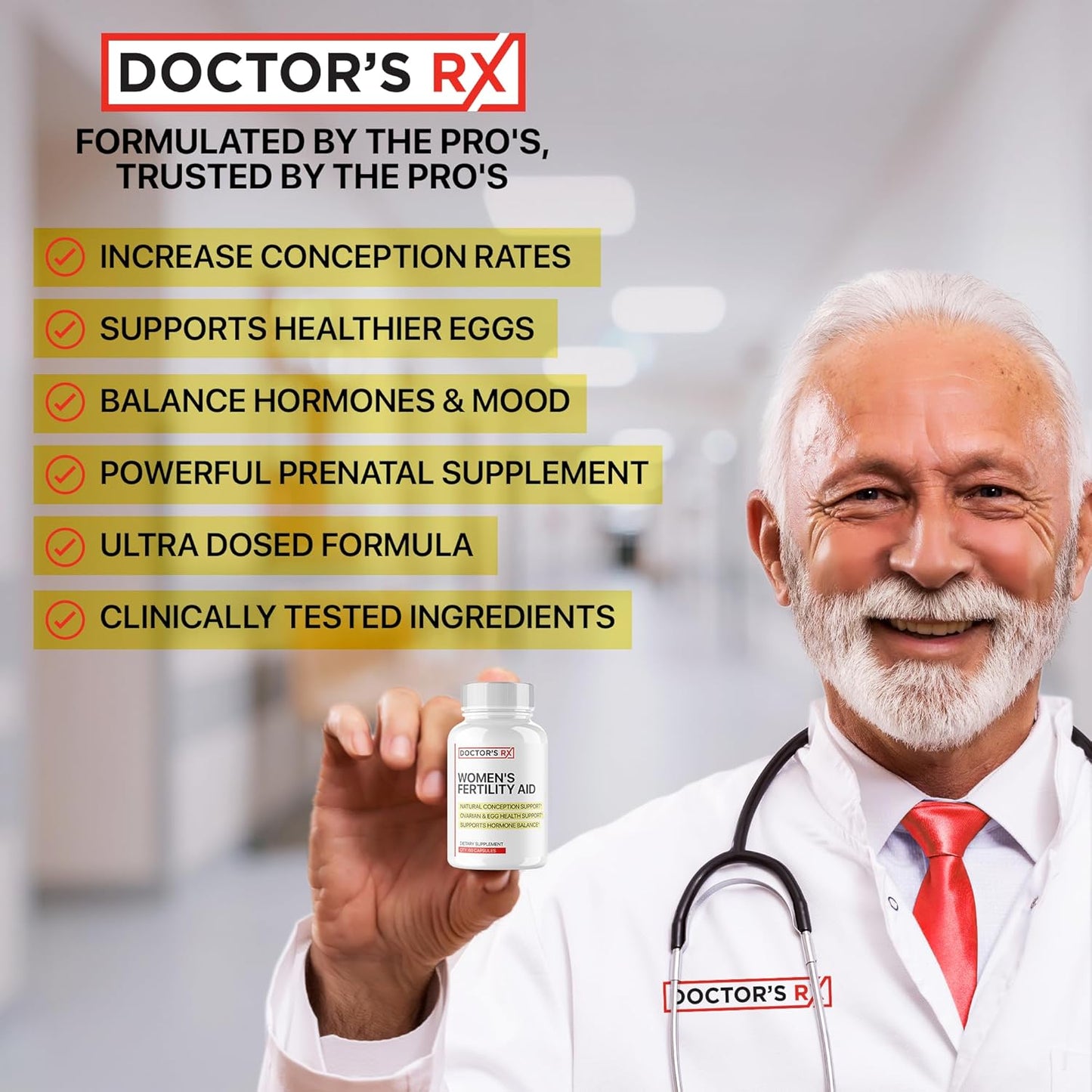EPN Supplements Doctor's RX | Best Female Fertility Prenatal Supplement for Conception, Egg Health, & Hormone Balance | Ultra Dosed + 14 Ingredients | 3rd Party Tested - 60 Capsules