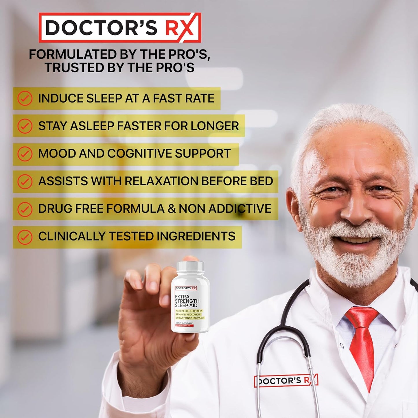 EPN Supplements Doctor's RX Ultra Strength Sleep Aid with 18 Ingredients - 60 Capsules