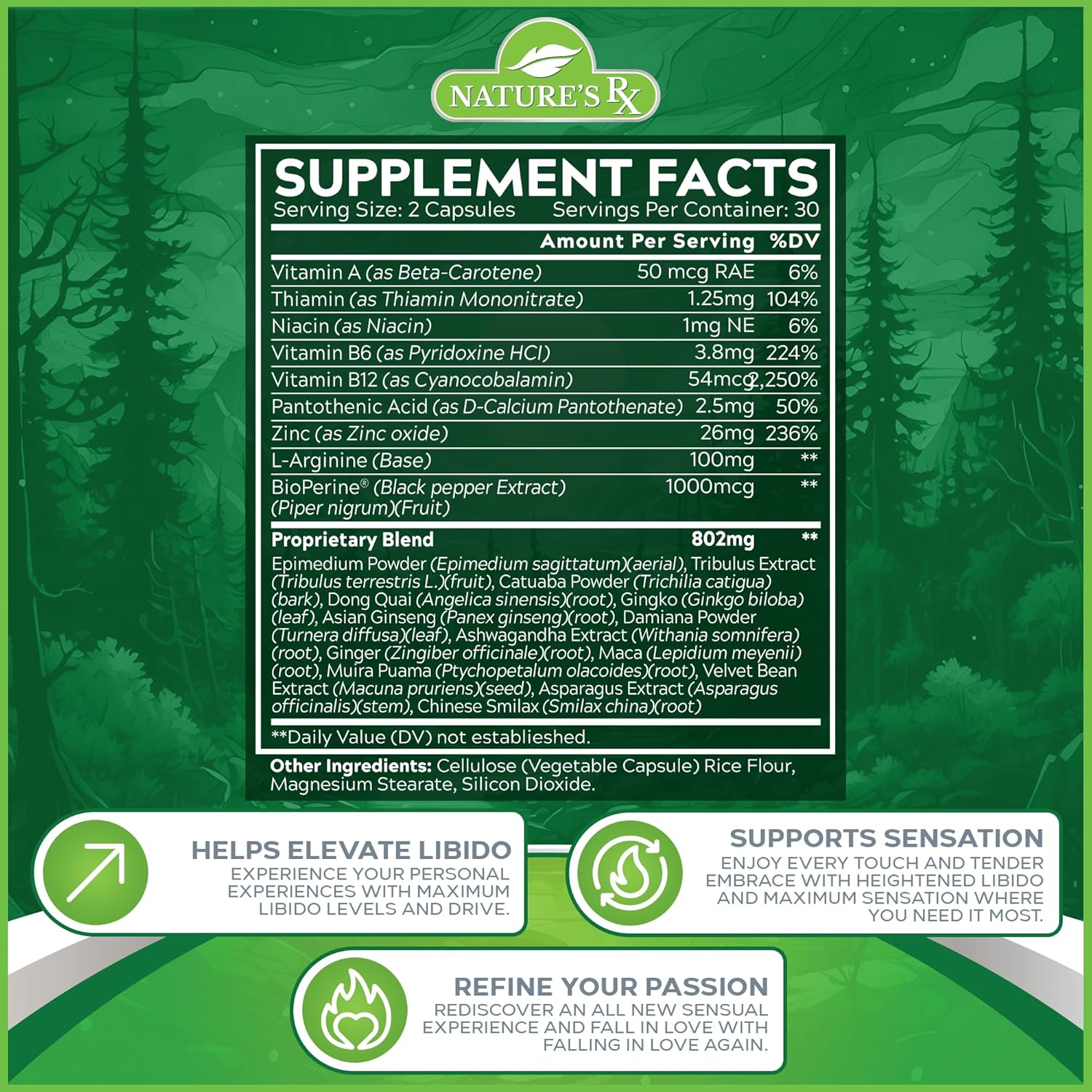 EPN Supplements Nature's RX | Best Libido Booster for Women with Dong Quai & 13 Powerful Ingredients | Enhance Drive, Passion, Sensitivity | 100% Natural - 60 Pills