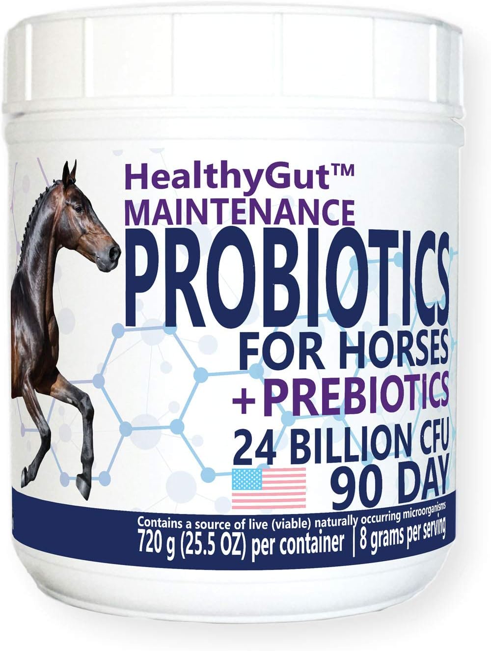 Equa Holistics HealthyGut™ Probiotics for Horses - All-Natural Digestive System Support (90 Day Supply)