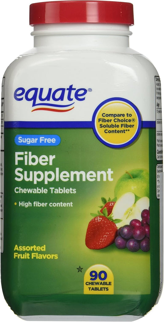 Equate Fiber Supplement Chewable Tablets - 90 Count (Comparable to Fiber Choice)
