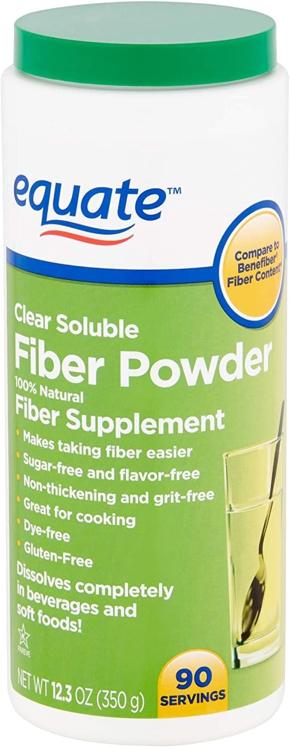 Equate Sugar-Free Fiber Powder - 90 Servings, 12.3 oz - High-Quality Fiber Supplement for Digestive Health and Regularity