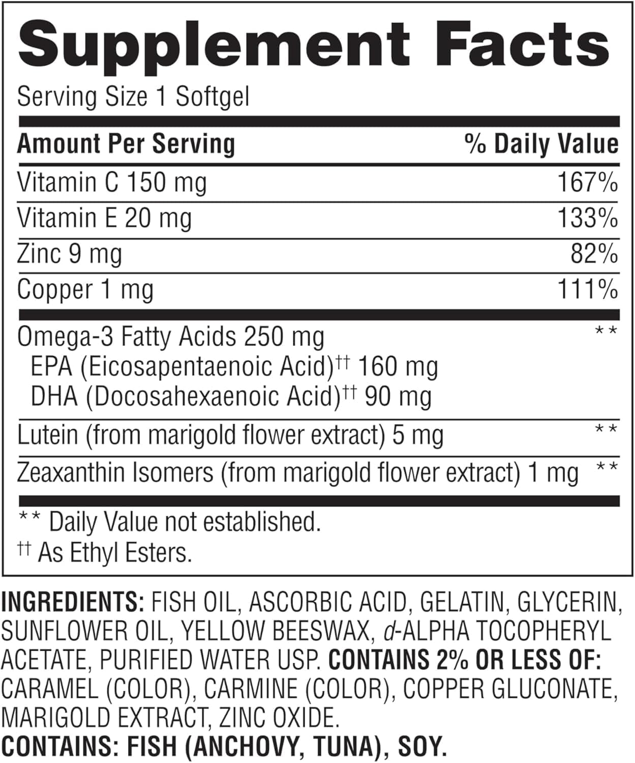 Equate Vision Formula 50+ Softgels with Lutein, Zeaxanthin, and Omega 3 | 300 Count | Supports Retinal Function and Macular Health