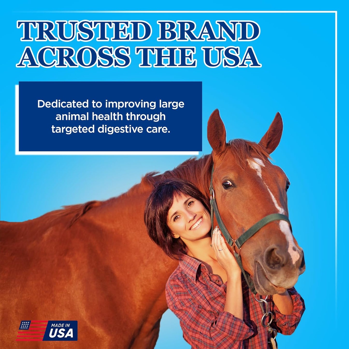 Equerry Large Animal Probiotic 20lbs - Probiotics & Enzymes for Gut Health & Nutrient Absorption - 160 Feedings for 1000 lb Animals