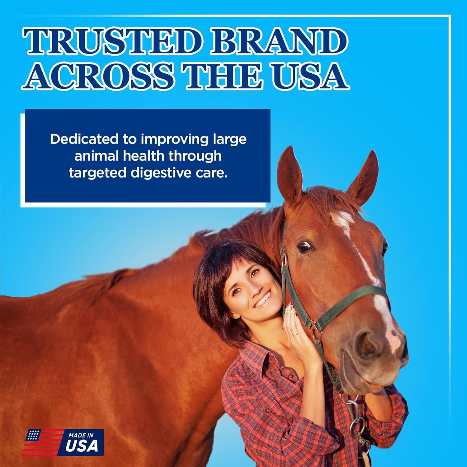 Equerry's Large Animal Probiotic for Gut Health and Nutrient Absorption | Probiotics & Digestive Enzymes for Horses, Cows, Goats, Sheep, Pigs | 40 Feedings | 5 lbs