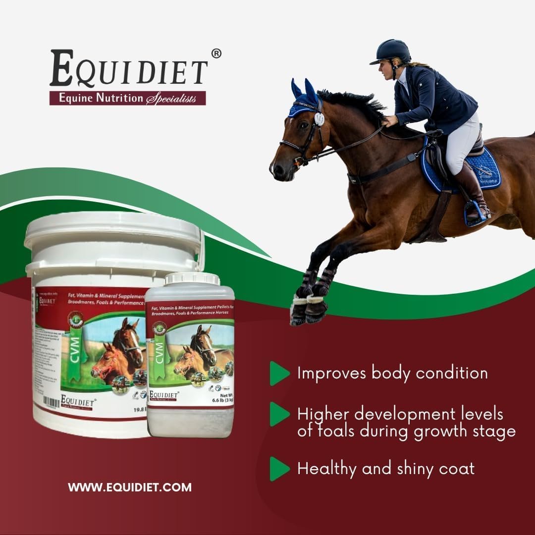Equidiet CVM Horse Vitamins with Vitamin E, Selenium, and Mineral Complex for Healthy Coat and Overall Wellness