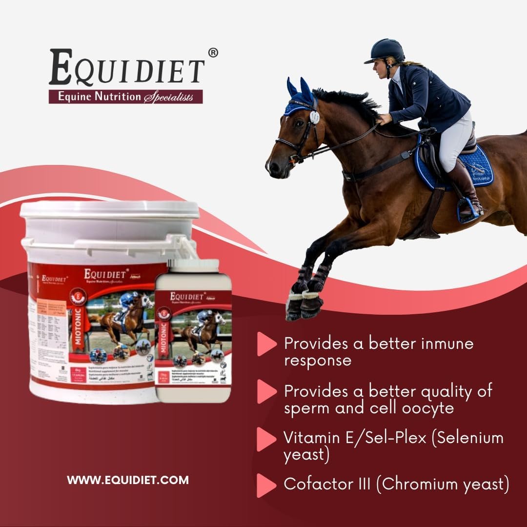 Equidiet MIOTONIC Vitamin E Supplement for Horses - Pellets with Vitamins and Minerals - Weight Builder for Horses - Neutraceuticals (3 kg)