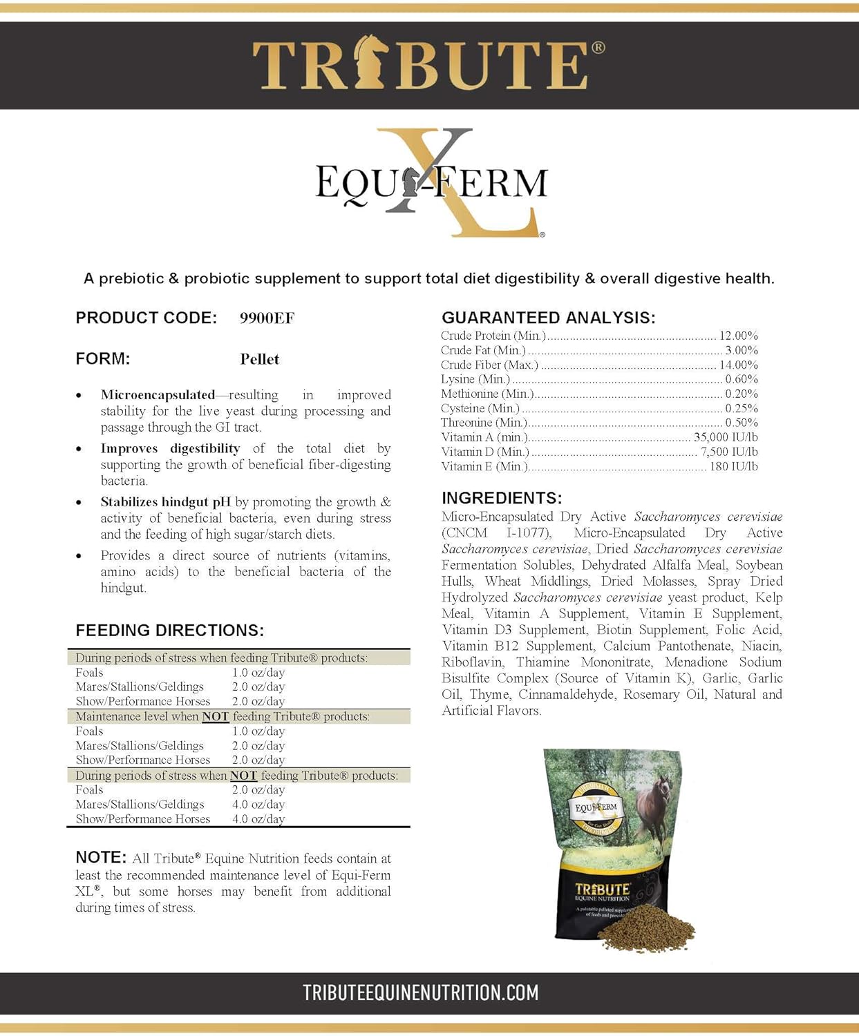 Equiferm XL Horse Feed Supplement with Prebiotic and Probiotic, 7.5 lb - Kalmbach Feeds Tribute